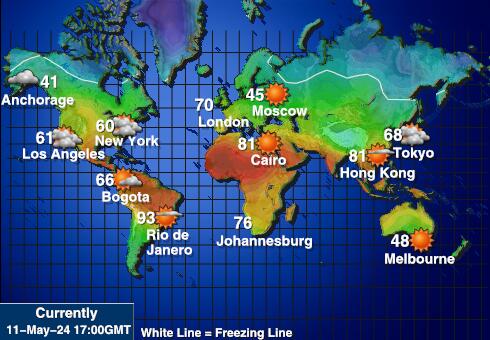Világ Időjárás hőmérsékleti térkép 