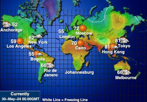 Świat Prognoza pogody temperaturę na mapie 