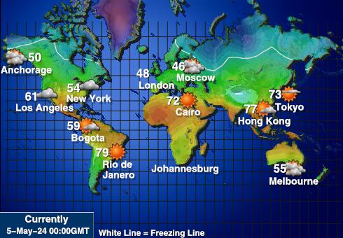 World Weather Forecast Temperature Map 