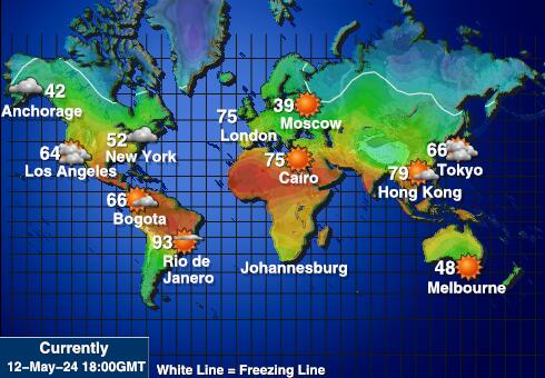 Mundo Tempo mapa temperatura previsão 
