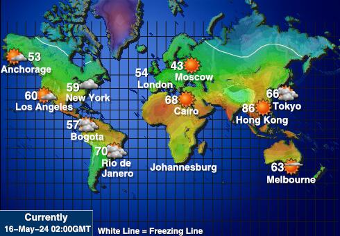 Mundo Mapa del tiempo la temperatura de previsión 