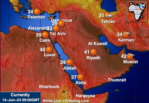 Jemen Værmelding Temperatur kart 